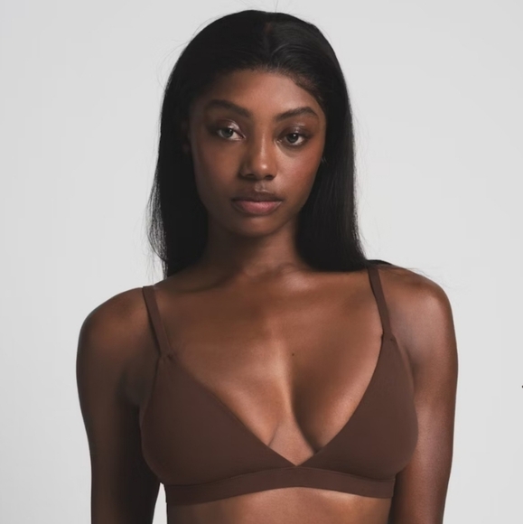 Skims FITS EVERYBODY TRIANGLE Wireless Bra Cocoa Brown XSmall NWT - Picture 1 of 6